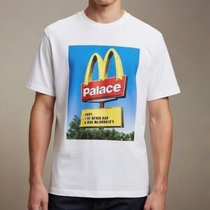 Palace x McDonald's Sign T-shirt White Mens Small Skateboard Streetwear Outdoors